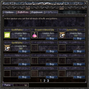 Buffs/Pots tab